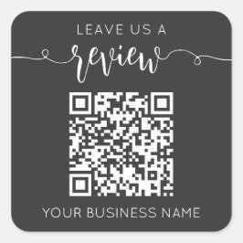 Verlass uns einen QR Code Gray Chic Modern Minimal Quadratischer Aufkleber