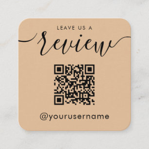 Verlass uns einen QR Code Rustic Instagram Hashtag Quadratische Visitenkarte