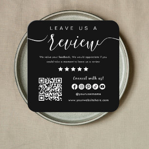 Verlass uns einen QR-Code Social Media Logo Black Quadratische Visitenkarte