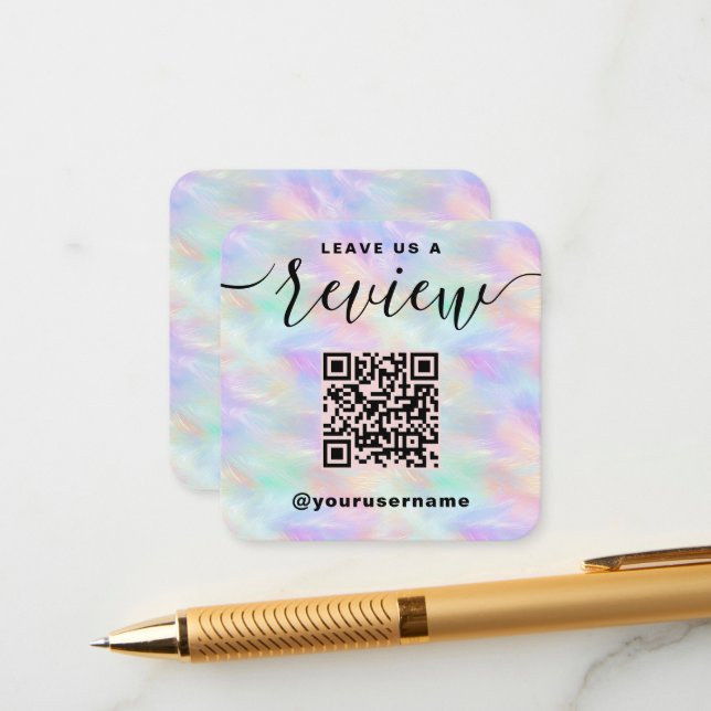 Verlass uns einen QR-Code überprüfen Iridescent St Begleitkarte (Vorderseite/Rückseite Beispiel)