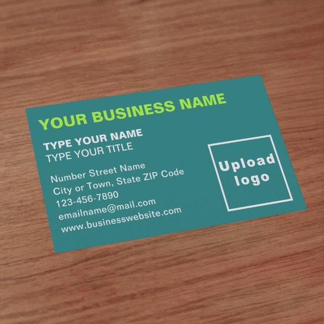Verlassen Alignment-Texte Aquamarine Grüne Visiten Visitenkarte (Front of the business card)