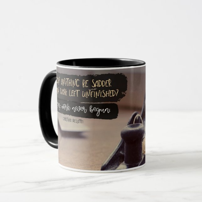 Verlassen Arbeiten noch nicht fertig Tasse (Vorderseite Links)