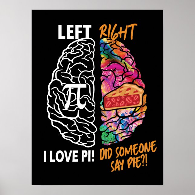 Verlassen Brain Right Brain Pi Poster (Vorne)