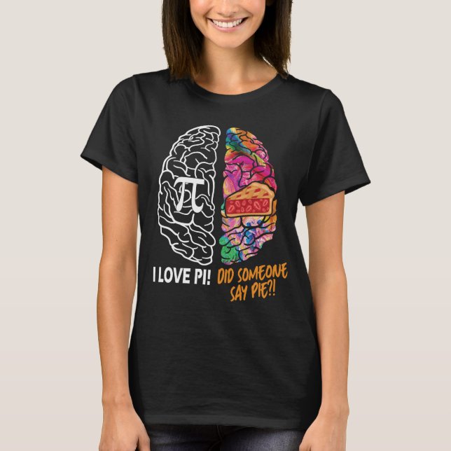 Verlassen Brain Right Brain Pi T-Shirt (Vorderseite)
