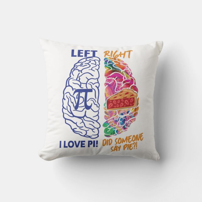 Verlassen Brain Right Brained Funny Pi Kissen (Vorderseite)