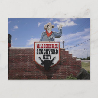 Verlassen der Oklahoma- Cityviehhöfe Postkarte