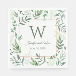 Verlassen Design Leaf Garden Wedding Napkins Green Serviette