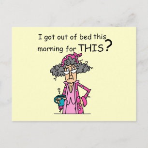 Verlassen einen Bett-Spaß Postkarte