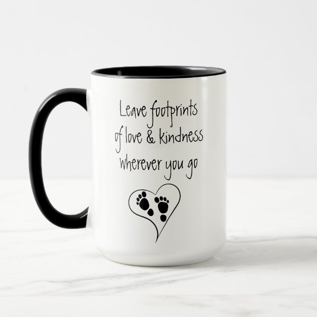 Verlassen Fußabdrücke von Liebe & Kindness Inspira Tasse (Links)