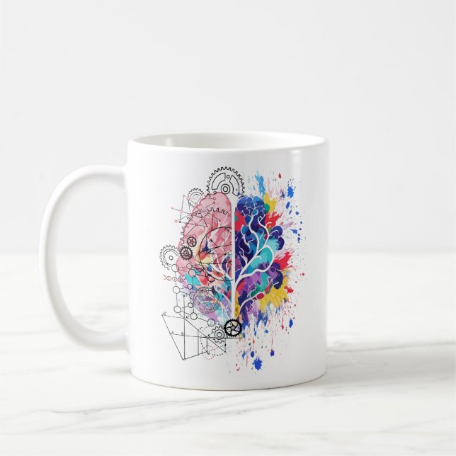 Verlassen Gehirn gegen rechte Gehirnkreative Kunst Kaffeetasse (Links)