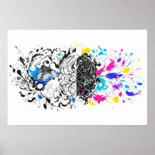Verlassen Gehirn gegen rechte Gehirnkreative Kunst Poster
