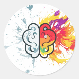 Verlassen Gehirn gegen rechte Gehirnkreative Kunst Runder Aufkleber