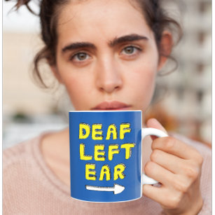 Verlassen Gehörlosigkeit Taubheit ein schweres Ohr Kaffeetasse