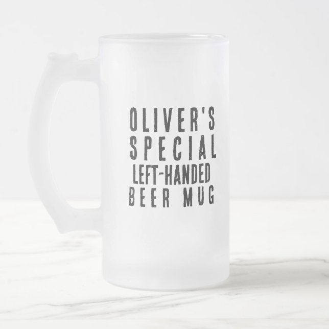 Verlassen handwerkliches Geschenk Funny Mattglas Bierglas (Links)