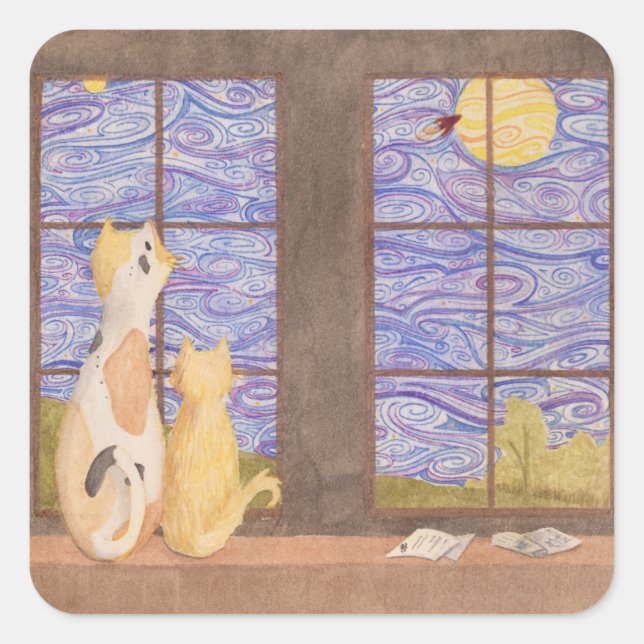 Verlassen Hinter-Aufkleber Quadratischer Aufkleber (Vorderseite)