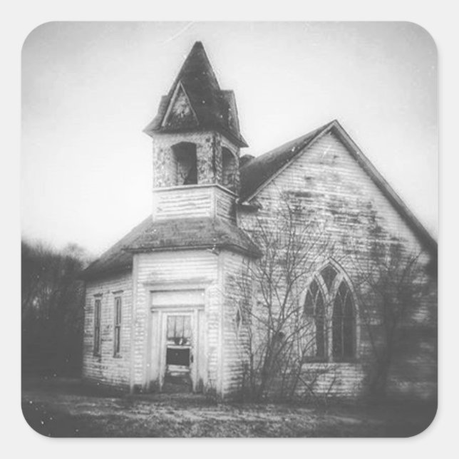 verlassen quadratischer aufkleber (Vorderseite)