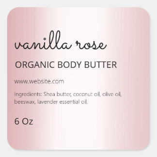 Verlassen Side Margin Rose Gold Body Butter Labels Quadratischer Aufkleber