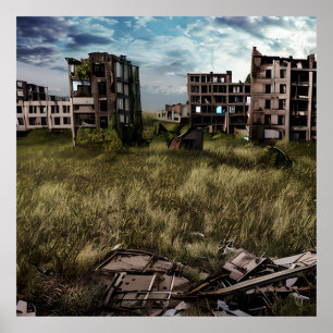 verlassen   Urban Post Apocalyptic Art Poster