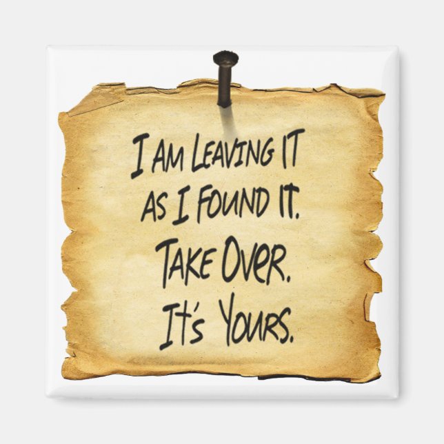 Verlassend, als ich es Wyatts Schildermagnet fand Magnet (Vorne)