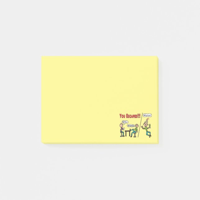 Verlassend Arbeit Post-it Klebezettel (Vorderseite)