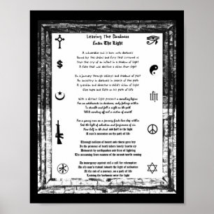 Verlassend Dunkelheit, geben Sie das Licht ein Poster