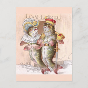 Verlassend Fisch im Restaurant Café Al Porto Postkarte
