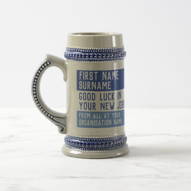 Verlassend Geschenk. Viel Glück in Ihrem neuen Job Bierglas (Links)