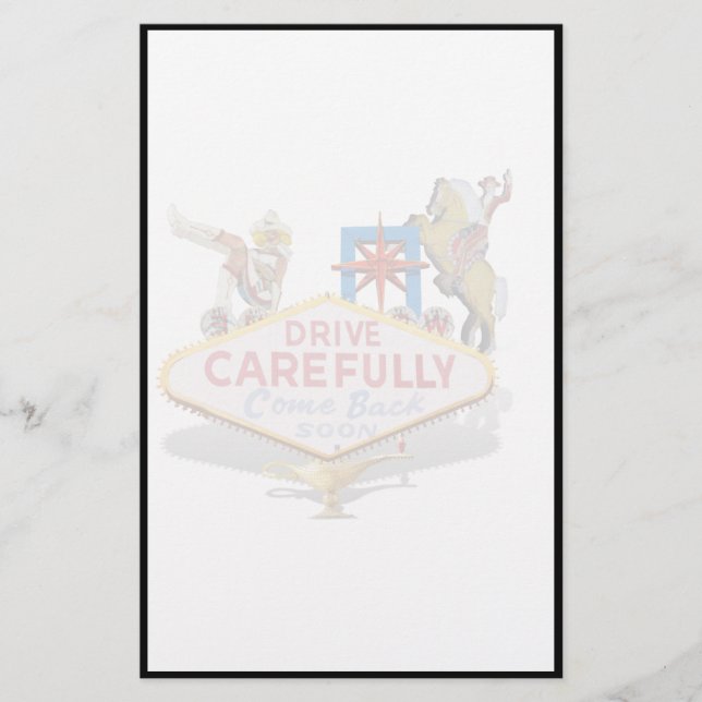 Verlassend Las Vegas (Begrüßungszeichen hinten von Briefpapier (Vorderseite)