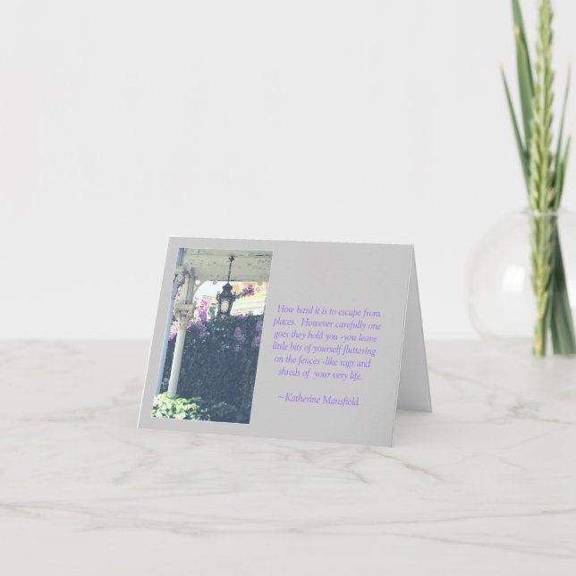 "VERLASSEND ORTE" - QUOTE UND FOTO-PORCH, PEELING  KARTE (Vorderseite)