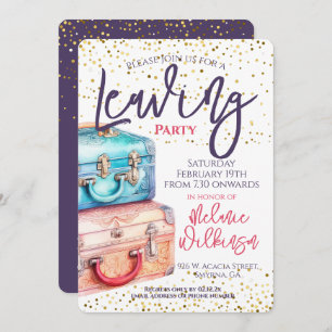 Verlassend Party-Kofferraumreise Einladung