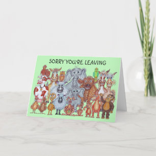 Verlassend Tierkarikatur Karte