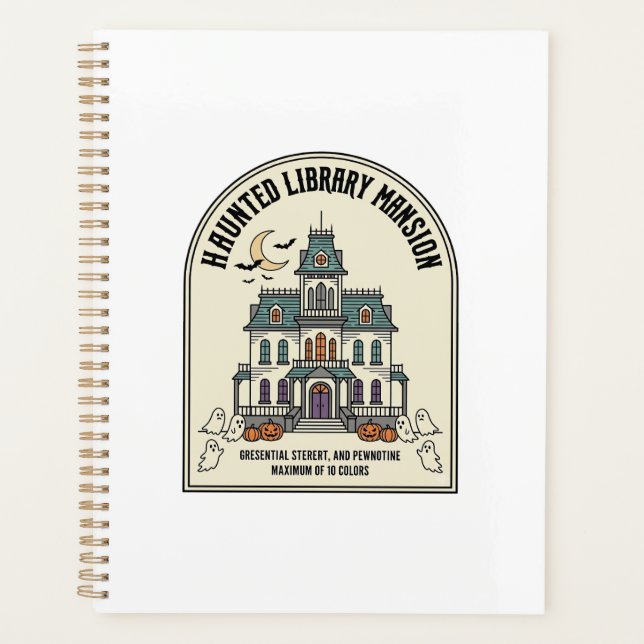 Verlassene Bibliothek Salem Geist Vintage Hallowee Planer (Vorderseite)