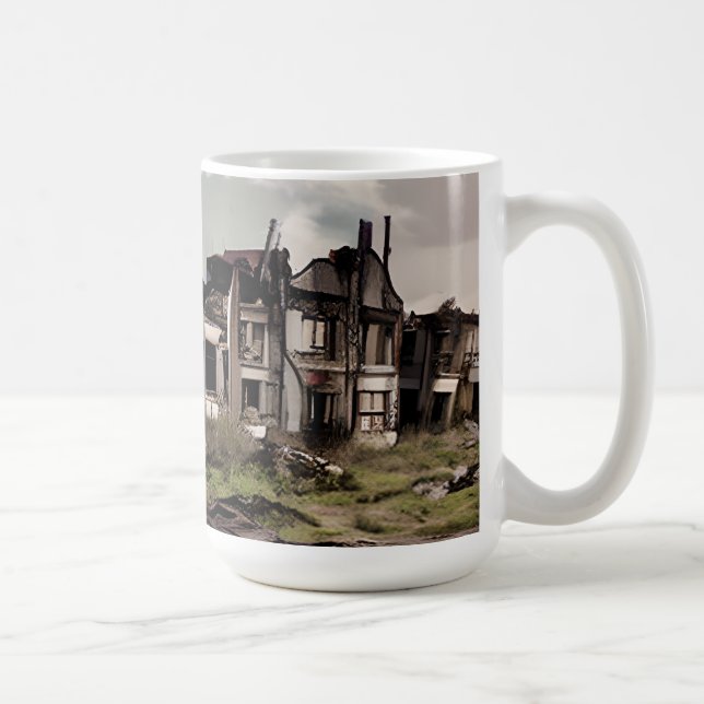 Verlassene Gebäude Postapokalypse Kaffeetasse (Rechts)