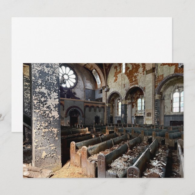Verlassene Kirche Feiertagskarte (Vorne/Hinten)