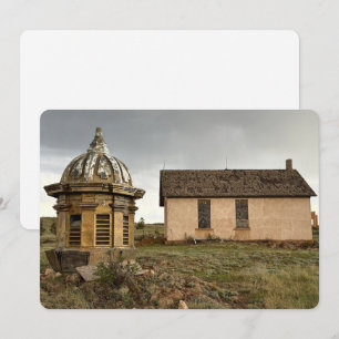 Verlassene Landschaft Flache Urlaubskarte Feiertagskarte