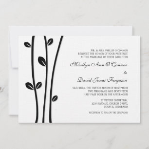 Verlassene schwarze Branchen Hochzeit Einladung