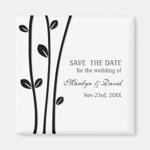 Verlassene schwarze Zweige Save the Date Magnet
