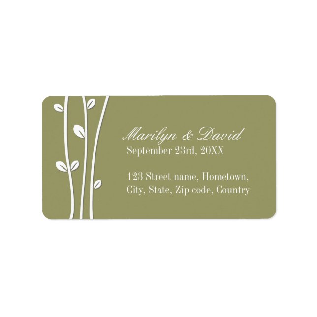Verlassene weiße Zweige Adressaufkleber (Vorne)