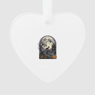 Verlassene Ziege Mond Vintage Halloween Silhouette Ornament