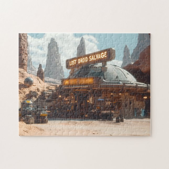 Verlassener Droiden-Schrottplatz Vorposten Wüsten- Puzzle (Horizontal)
