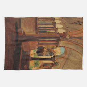 Verlassener Klosterhof Geschirrtuch