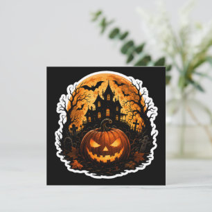🎃 Verlassener Kürbismond Halloween-Aufkleber Gr Einladung
