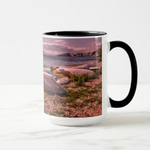 Verlassener Strand der Ruderboot-  L'Olla, Altea Tasse