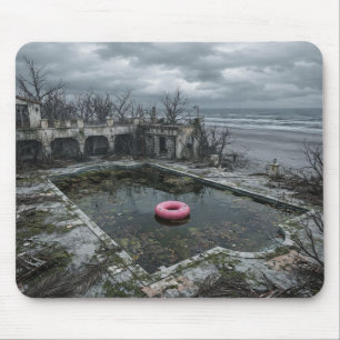 Verlassener Strandpool – Unheimliche Liminal-Lands Mousepad