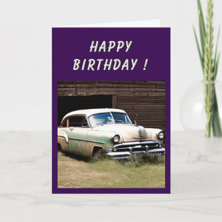 Verlassener Wagen Geburtstag 1950er Karte