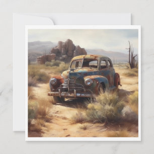 Verlassener Wagen in der Wüste