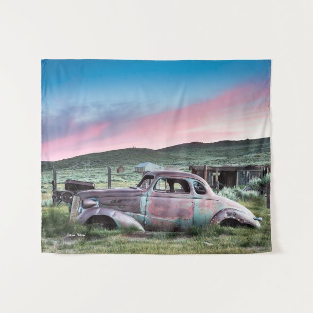 Verlassenes Auto Bodie Geisterstadt am Wandteppich (Vorderseite (Horizontal))