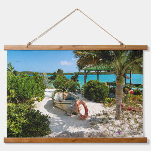 Verlassenes Boot Wandteppich Mit Holzrahmen