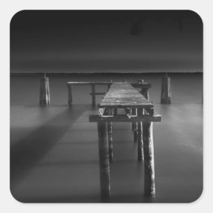 Verlassenes Dock in See Monroe Quadratischer Aufkleber