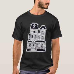 verlassenes Herrenhaus schwarz und weiß T-Shirt